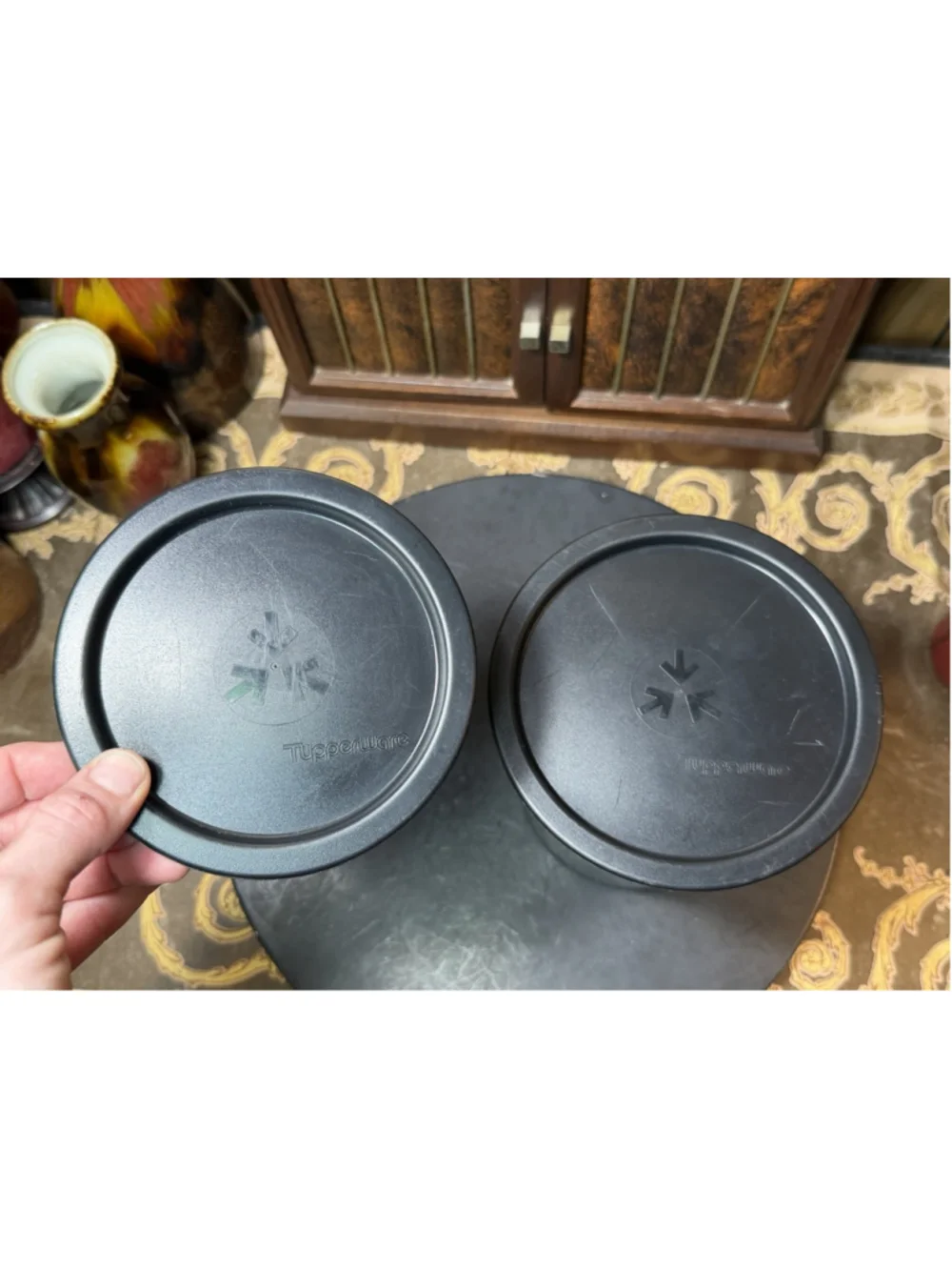Tupperware Gray Modular Canister Set w Lids Large & Small Kitchen Storage